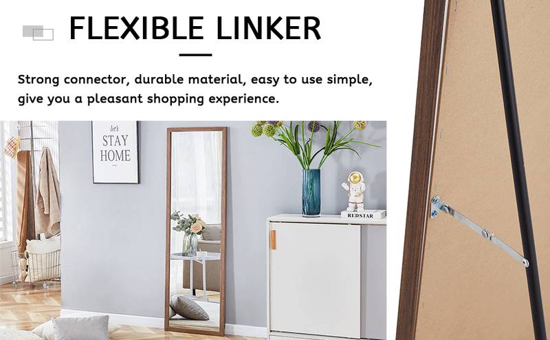Elegant Wood Grain Full-Length Mirror