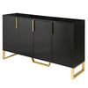 Sleek Black Modern Sideboard with Adjustable Shelves