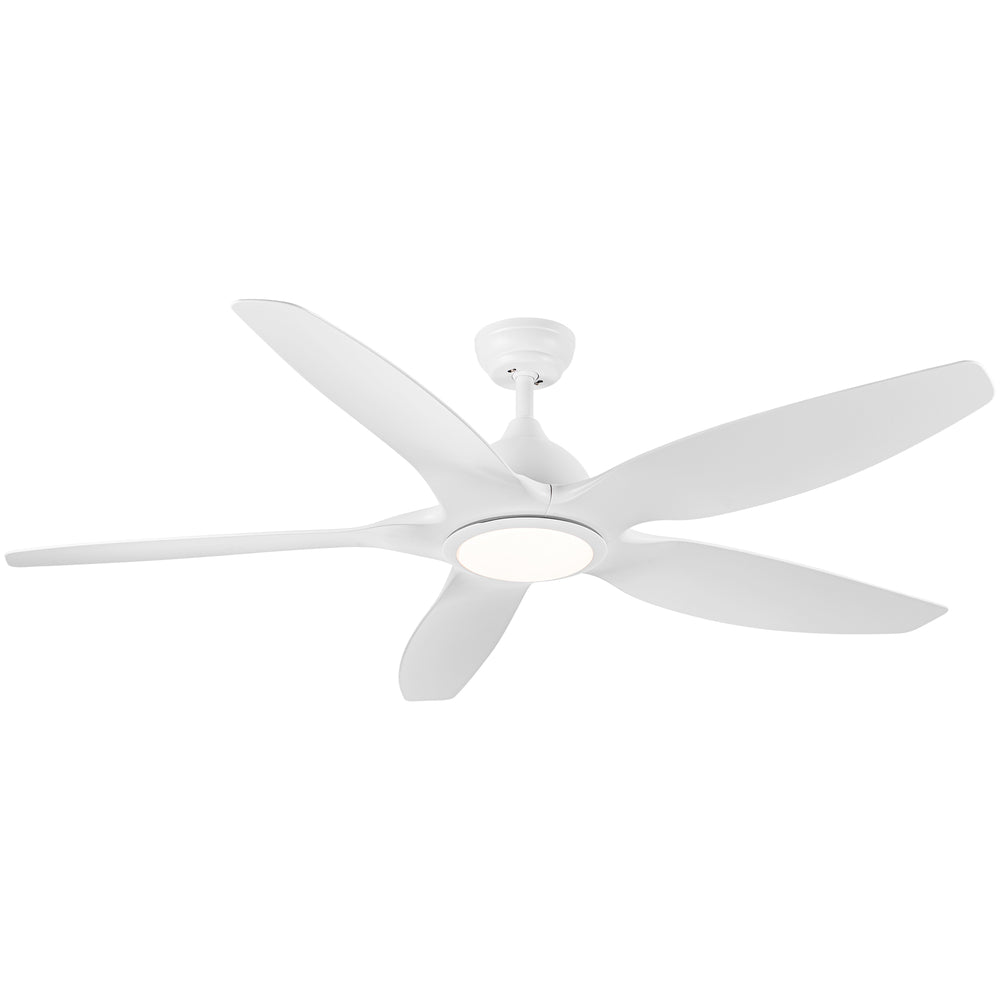 Sleek LED Ceiling Fan with White Blades