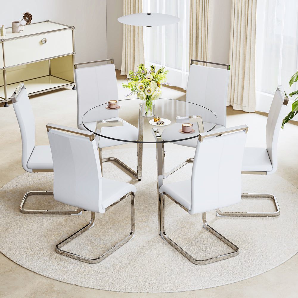 Sleek Glass Round Table