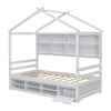 Cozy Twin House Bed with Roof & Storage