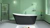 Sleek Oval Soak Tub - Stylish Adjustable Freestanding Bathtub with Easy Drain