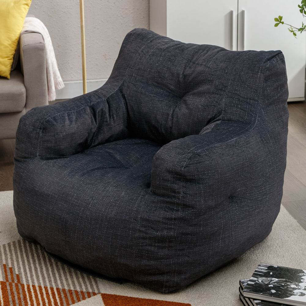 Cozy Velvet Memory Foam Bean Bag - Dark Gray