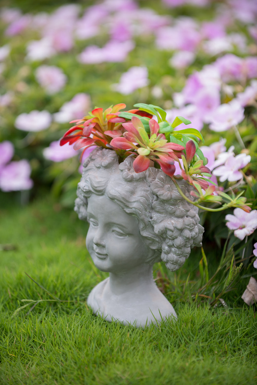 Chic Cement Bust Planter for Home & Garden