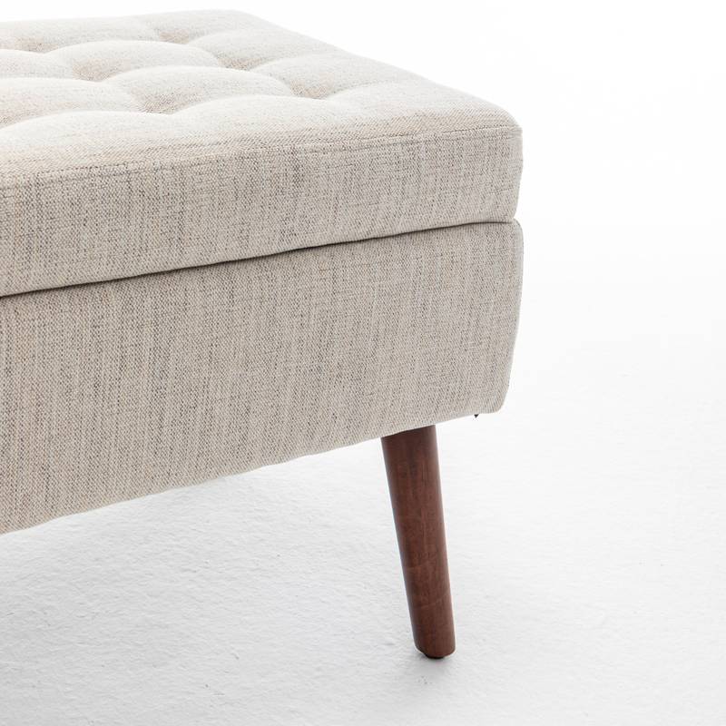 Cozy Off-White Storage Bench
