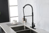 Sleek Matte Black Pull-Out Kitchen Faucet