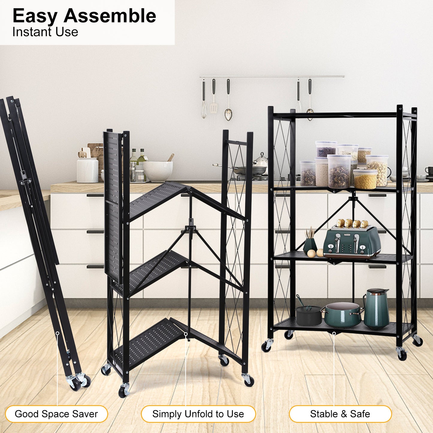 SmartFold Heavy-Duty Rolling Storage Rack