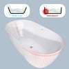 Sleek White Freestanding Soaking Tub with Pop-Up Drain