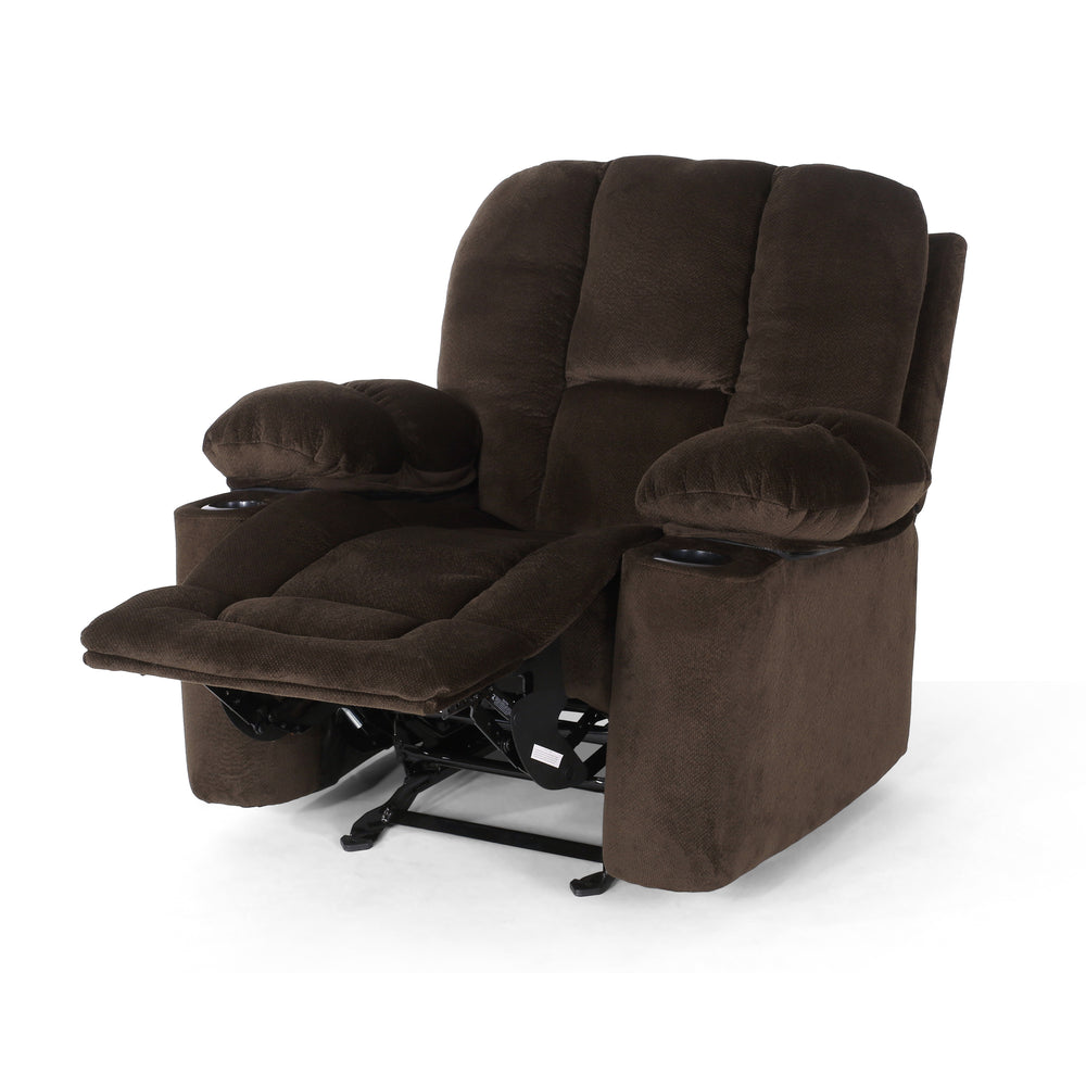 Cozy Chocolate Recliner with Cup Holders