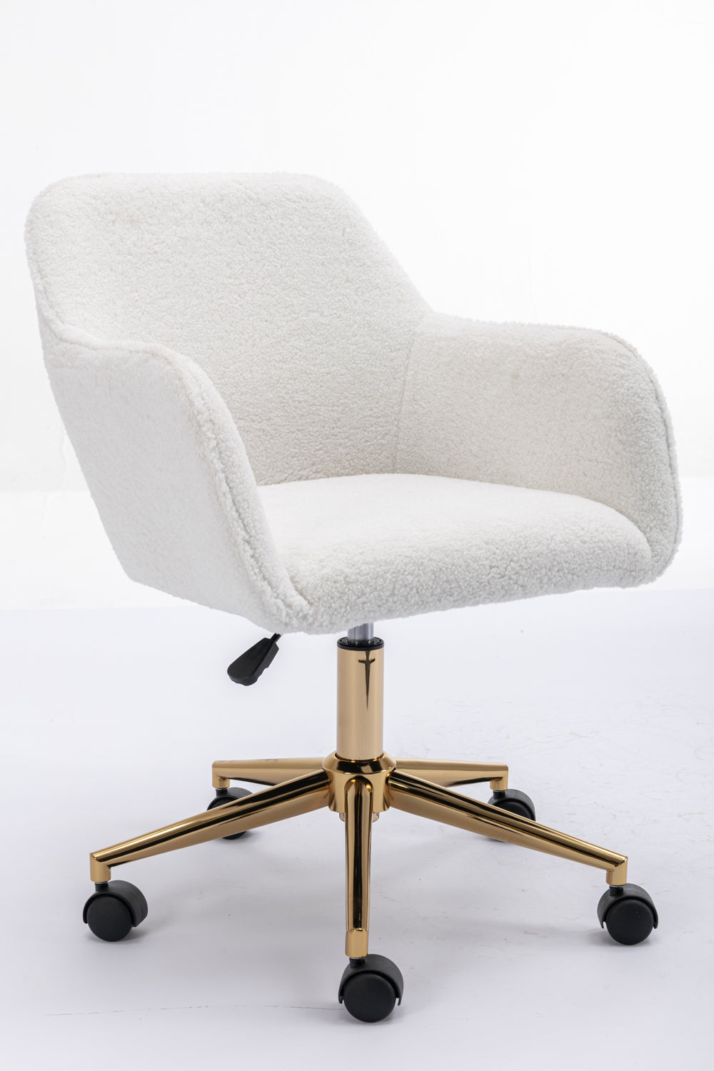 Chic Teddy Revolving Office Chair with Gold Legs