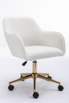 Chic Teddy Revolving Office Chair with Gold Legs