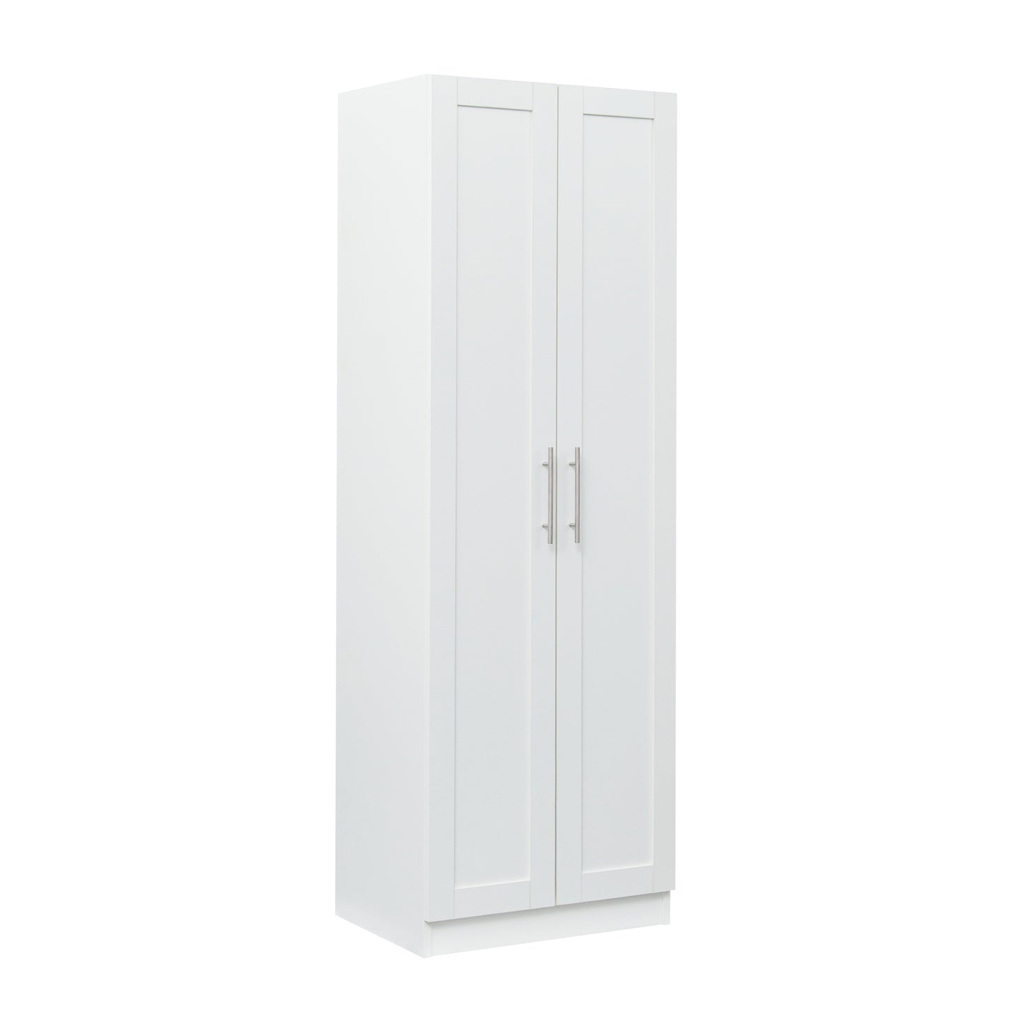 Stylish White Storage Cabinet with Dual Doors and Dividers