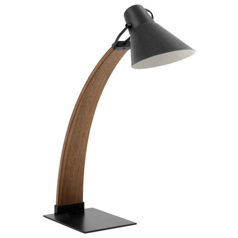 Noah Modern Mid-Century Table Lamp in Walnut & Black