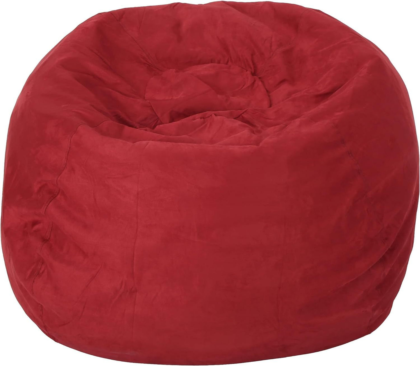 Cozy Red Shredded Foam Bean Bag Chair for All Ages