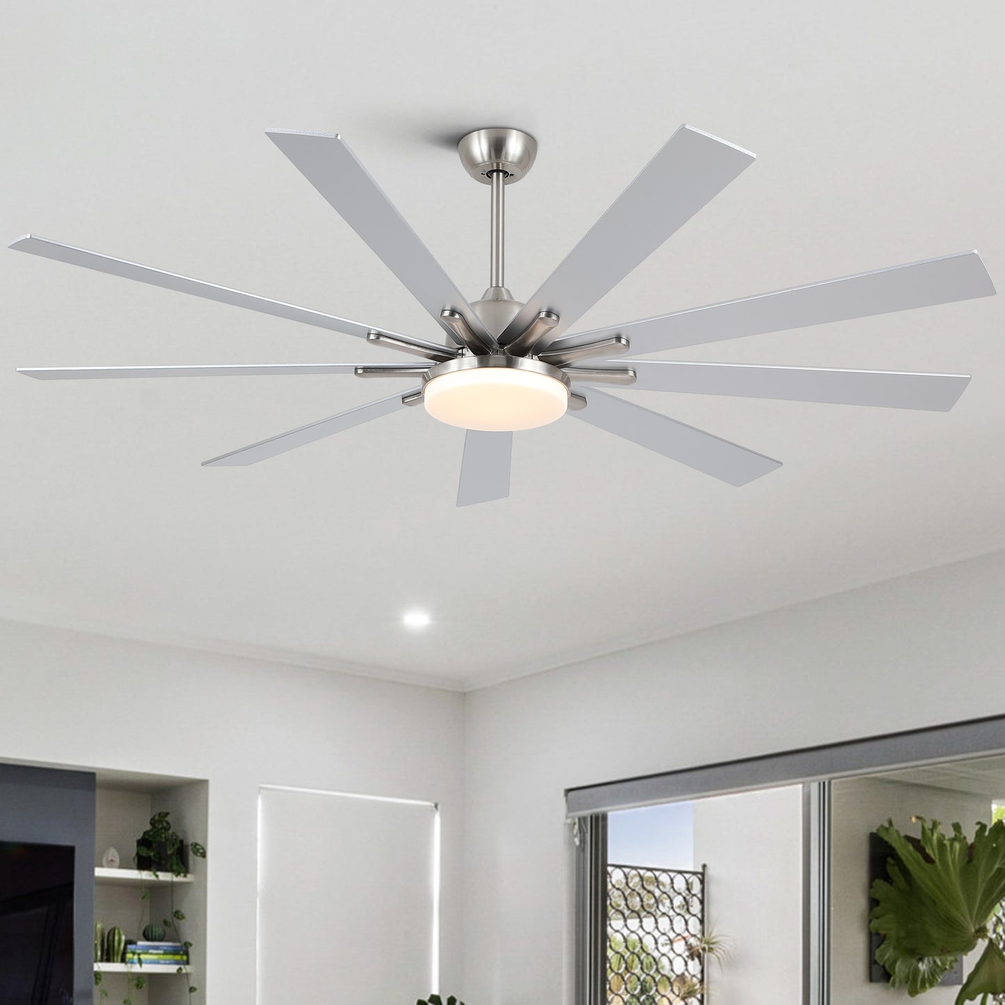 Smart Brushed Nickel Ceiling Fan with Remote Control