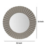 Chic Gray Beveled Floating Mirror with Corrugated Frame