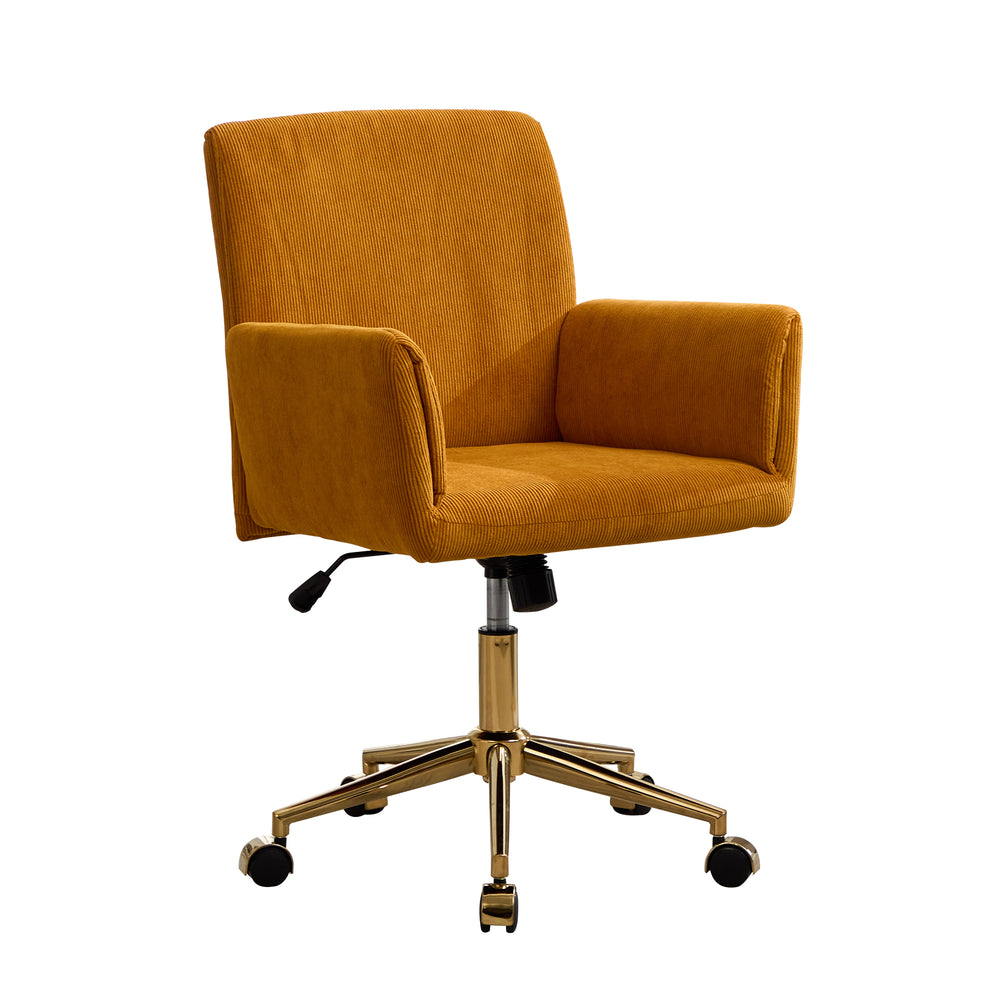 Chic Yellow Corduroy Office Chair