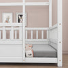 Cozy House-Style Twin Bed with Fence Guardrails