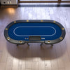 Blue Aura Oval Poker Table with Curved Legs