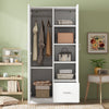 Chic White Wooden Armoire with Double Doors and Ample Storage