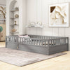 Cozy Montessori Twin Floor Bed with Safety Barrier