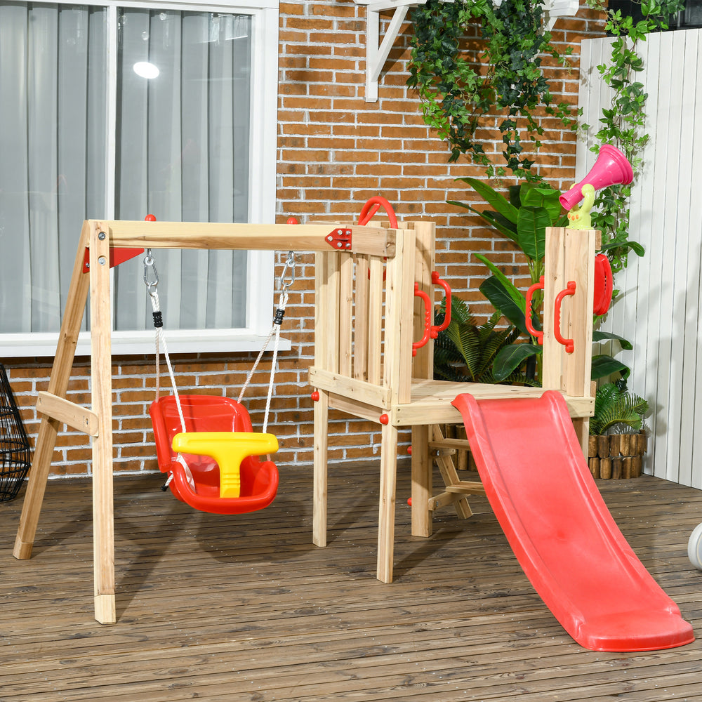 Adventure Zone: All-in-One Wooden Swing Set for Kids