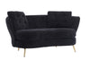 Chic Black Loveseat with Gold Legs