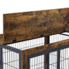 Rustic Dog Crate Side Table on Wheels