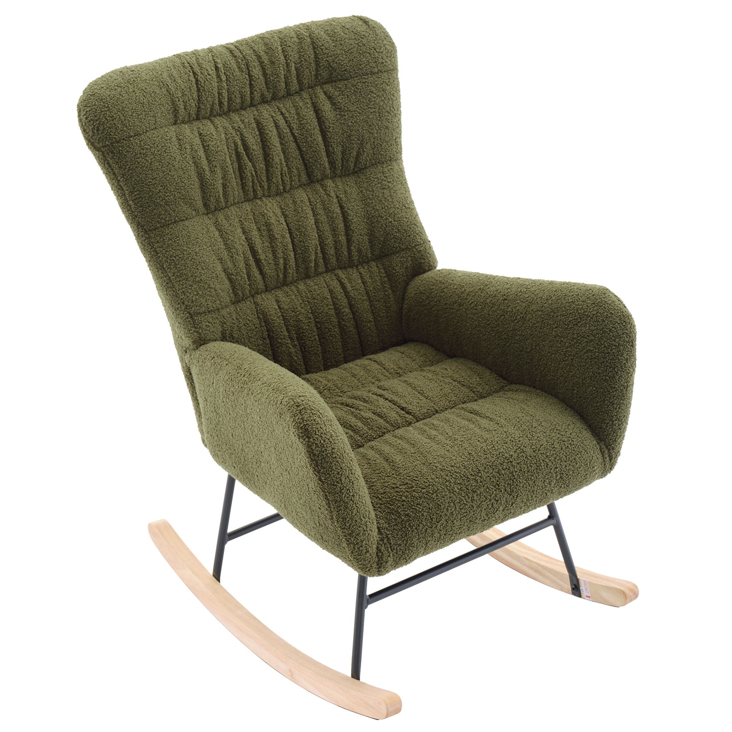 Cozy Teddy Rocking Chair in Dark Green