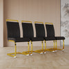 Chic Faux Leather Dining Chairs with Gold Legs - Set of Two