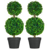 Lush Boxwood Topiary - Faux Plant for Home & Garden