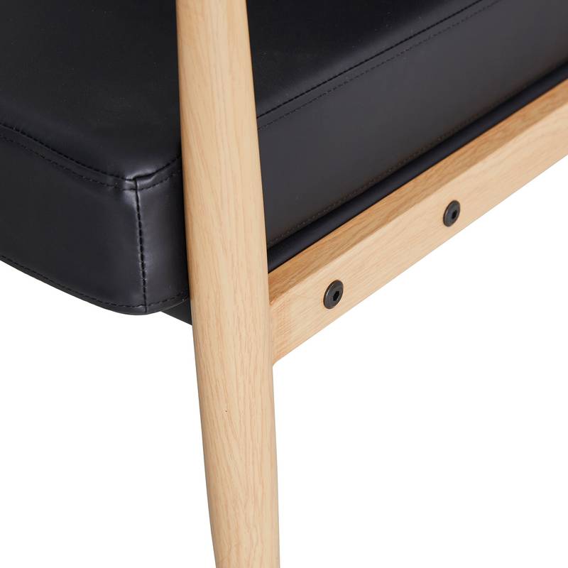 Chic Black Leather Accent Chair