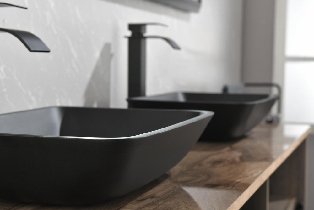 Sleek Black Matte Bathroom Sink Set