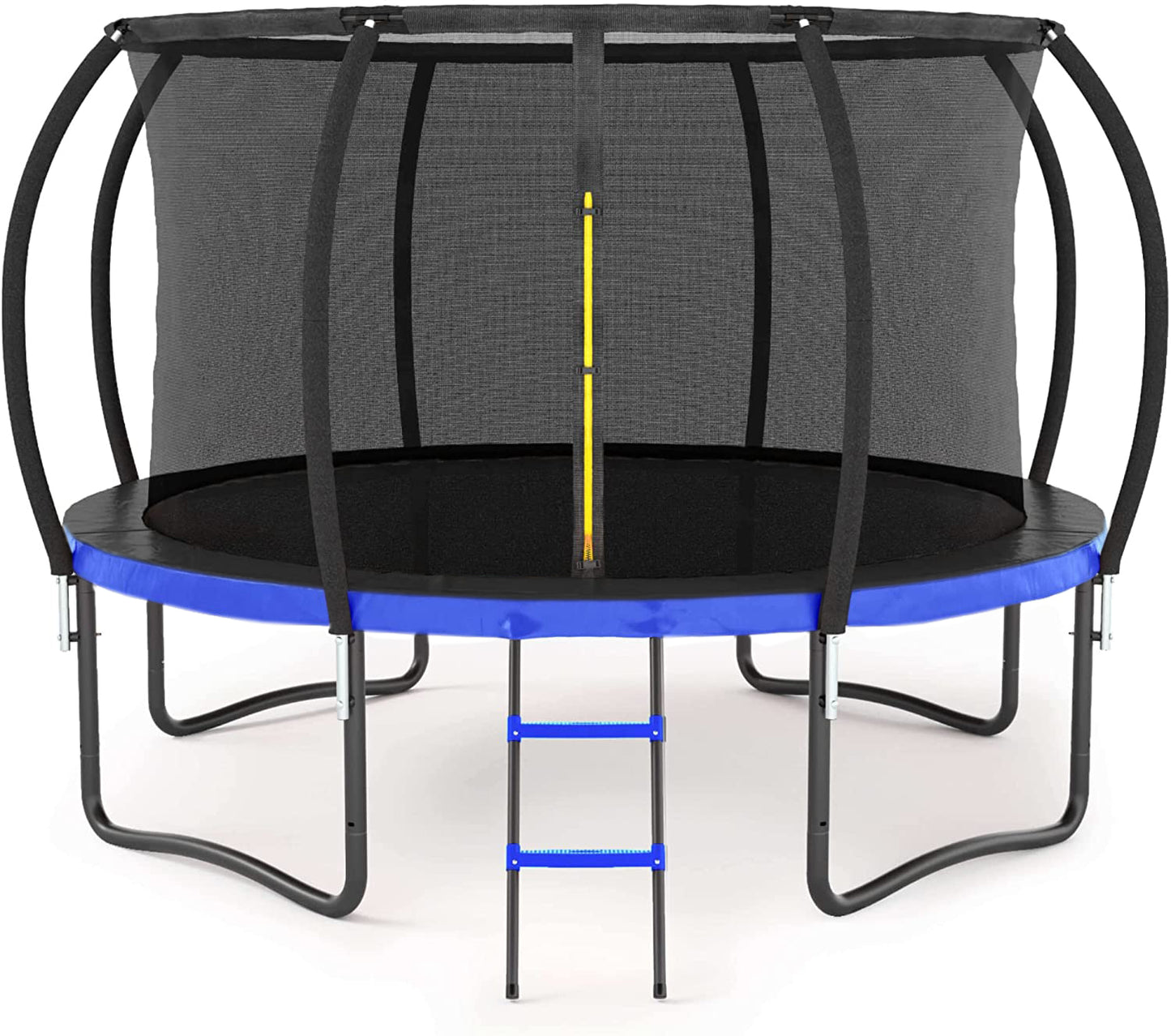 FunBounce Trampoline with Safety Net & Ladder - Black & Blue Edition