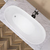 Serenity Oval Soaking Tub - Chic Adjustable Freestanding Bath with Chrome Drain