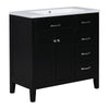 Sleek Black Bathroom Vanity with Sink and Storage