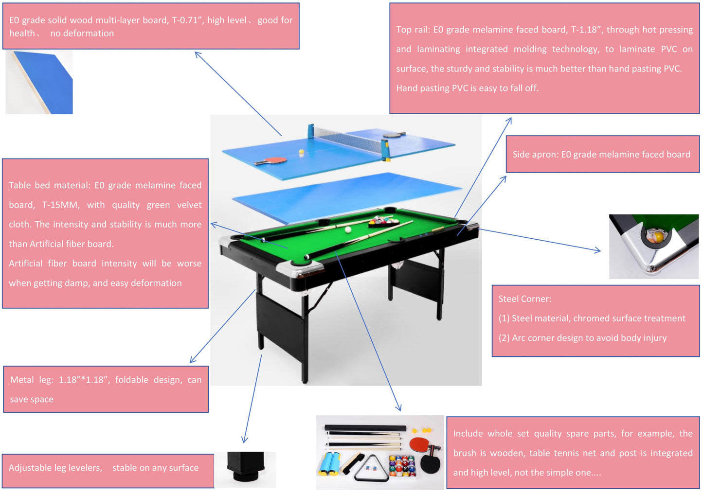 Ultimate 3-in-1 Game Table