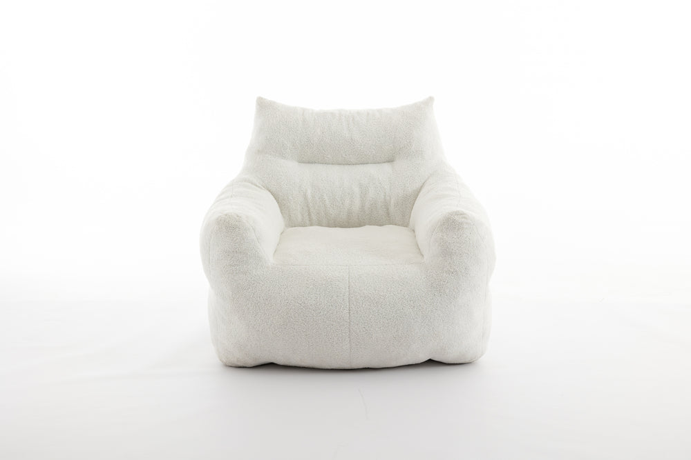 Cozy Ivory Teddy Bean Bag Chair