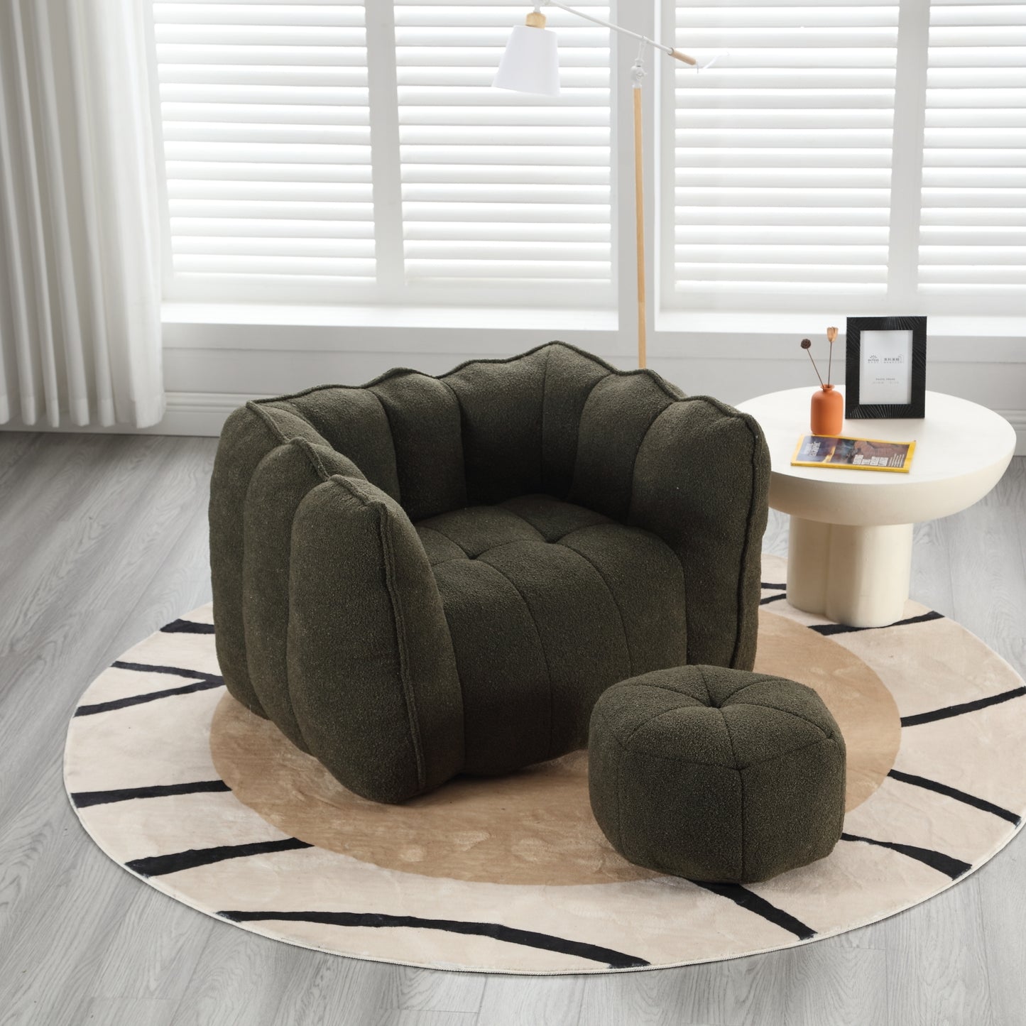 Cozy Nest Bean Bag Sofa with Footstool