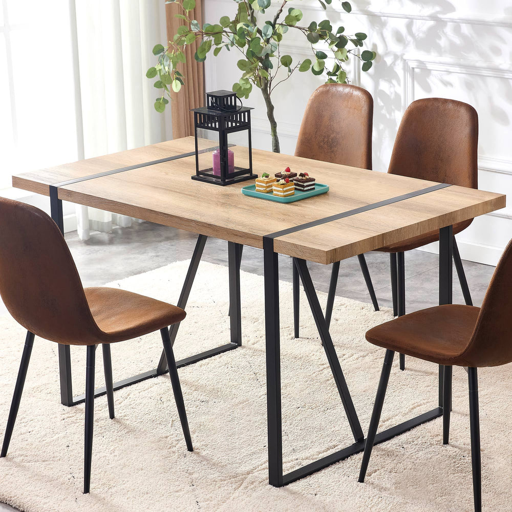 Rustic Industrial Wood Dining Table for Cozy Gatherings