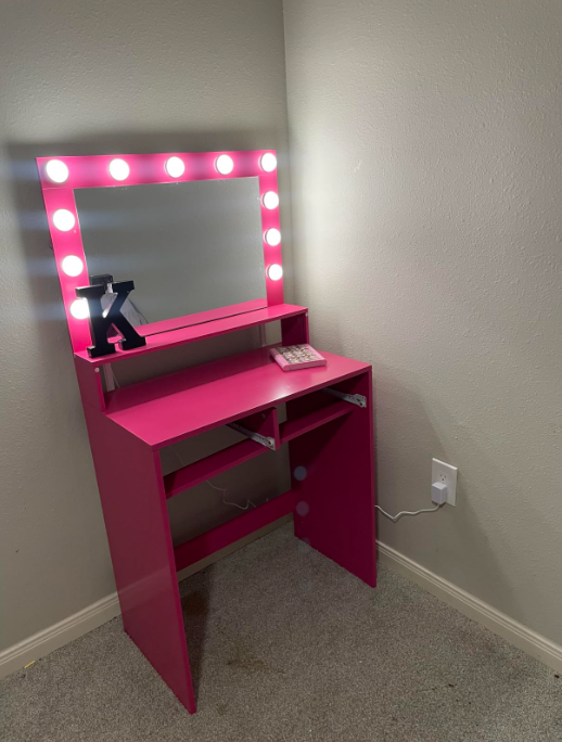 Glam Glow Vanity Desk with Adjustable Lights