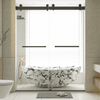 Matte Black Frameless Soft-Close Double Sliding Shower Door