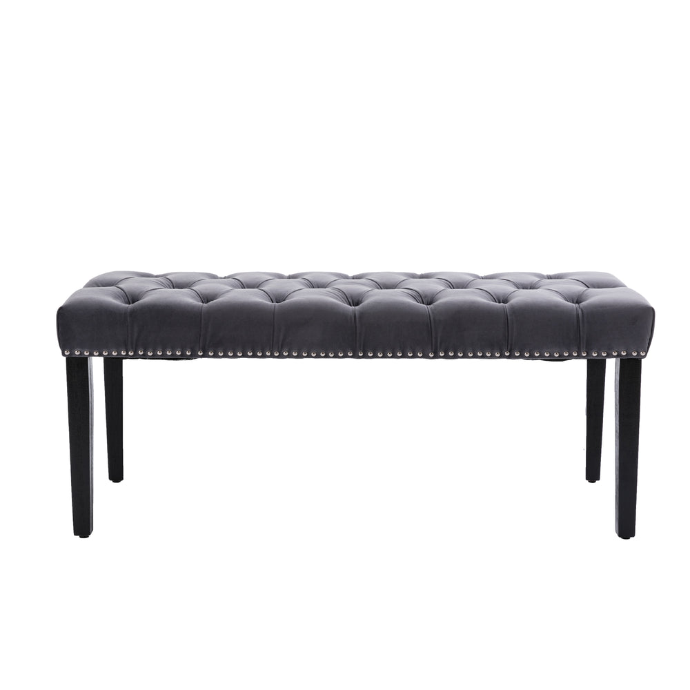 Velvet Tufted Accent Bench