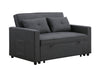 Cozy Convertible Gray Loveseat with Pocket