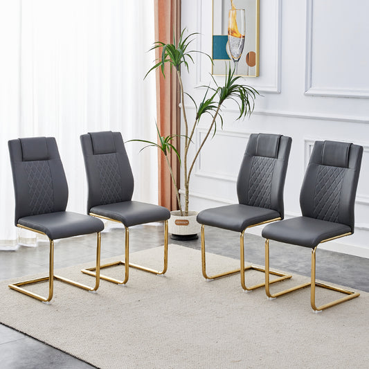 Chic Gold-Legged Dining Chairs Set