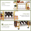 Glam Gold Bar Cart - Chic 3-Tier Storage & Wine Rack on Wheels