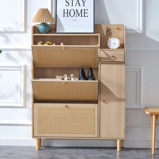 Stylish Rattan Shoe Storage