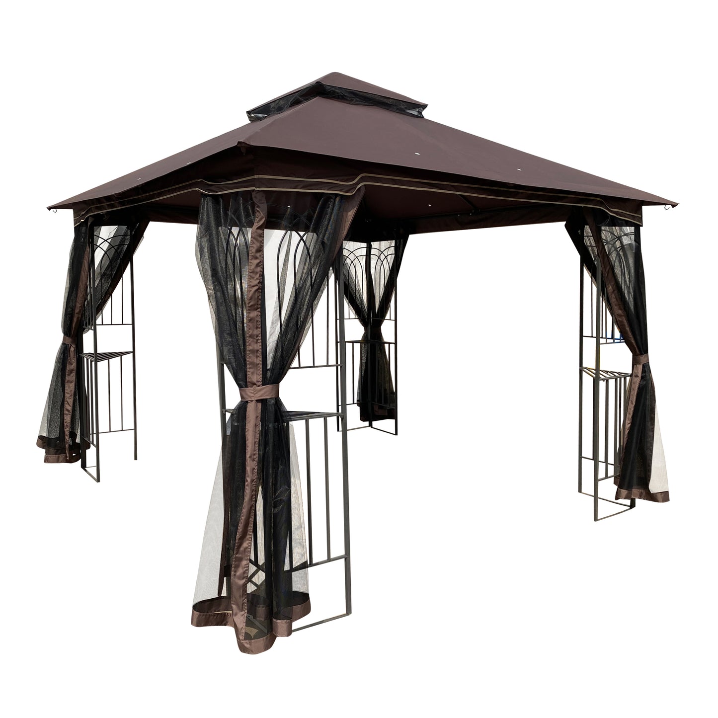 Cozy Garden Gazebo with Mosquito Net and Breezy Double Roof