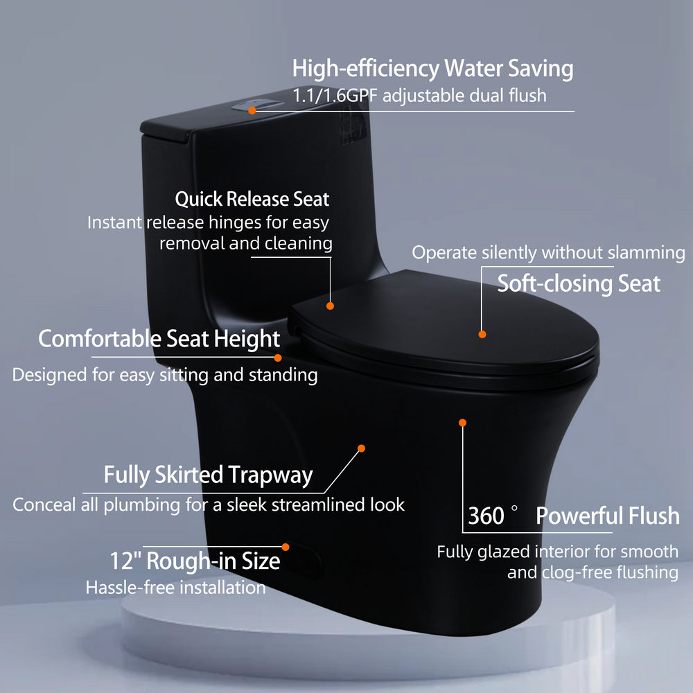 Eco-Friendly Comfort Height Toilet with Soft Close Seat