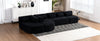 Chic Black Modular Sofa with Loungers and Plush Pillows